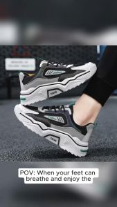 Youth Trend Breathable Mesh Dad Shoes for Men INS Sports Casual Durable Antiskid Low Help Platform Shoes Walking Shoes