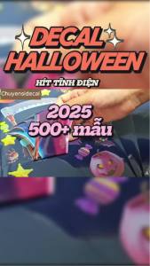 Decal Halloween 2025 Hít Tĩnh Điện – Ma Bí Ngô Phù Thủy Trang Trí Kính-QCJ7504 (50x70)