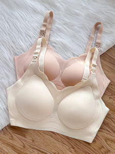 Maternity Nursing Bra Large Size Seamless Comfortable Anti-Sagging Gathered Easy Open Buckle Design for Breastfeeding Women