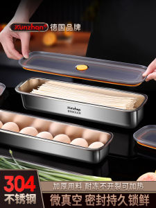 Food Grade 304 Stainless Steel Rectangle Pasta Storage Box ness Preservation Container Refrigerator Spaghetti Organizer