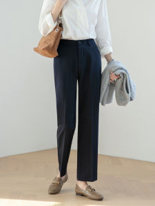 กางเกงขายาวทรงตรงเอวสูงสำหรับผู้หญิง ทรงหลวม ทรงสลิมฟิต ทรงหลวม กางเกงขายาวทรงสตรีทสไตล์เกาหลี