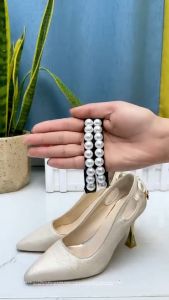 Quai giày vòng ngọc chống tuột gót chân khi mang giày cao gót - Quai đính hạt ngọc phụ kiện thay thế dây đeo giày chống trược (giá 1 đôi)