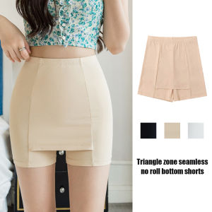 【In Stock】Womens Slim Stretch Double Layer Safety Pants Silk Seamless Butt Lift Leggings