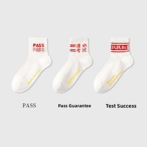 MiiOW | MiiOW Cat Person Exam Socks Good Luck Flag Triumph Men Women Summer Sport Style Cotton Blend Antibacterial Short Tube Socks