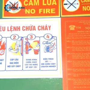 Bộ nội quy tiêu lệnh phòng cháy chữa cháy Bảng tiêu lệnh bảng nội quy bảng cấm lửa bảng cấm hút thuốc thiết bị phòng cháy chữa cháy chất liệu tôn sơn đỏ tĩnh điện chống rỉ Hàng loại 1