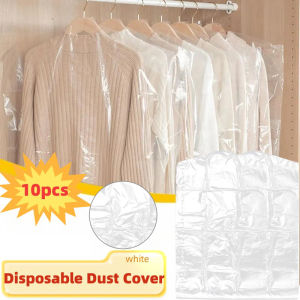 1/10pcs Disposable Clothing Dust Bag Transparent Plastic Moisture-Proof Clothing Storage Bag Household Dry Cleaner Dust Cover