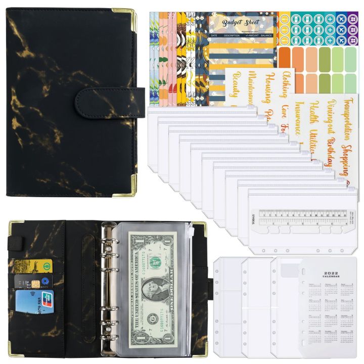 A6 Money Budget Planner Binder With Zipper Envelopes, Cash Envelopes ...