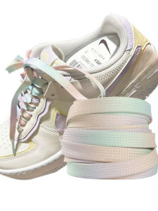 อีสเตอร์ Macaroon พิมพ์ Shoelaces สําหรับผู้ชายและผู้หญิง Af1 ทหารหมายเลข 1 Multi-สีพุทราด้ายสีขาวสีชมพูสีฟ้าสีม่วง