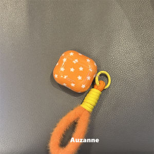 Auzanne Orange Star Bluetooth Protective Case for Airpods 4 pro 3 2 Generation Apple Earphone Shell Hard TPU Material Simple Style