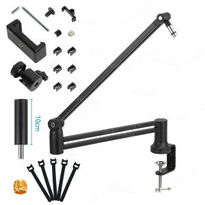 Adjustable Microphone Boom Arm Extended Riser with Cable Management Low Profile Mic Arm Gaming Microphone Stand for AM8 K688 A8
