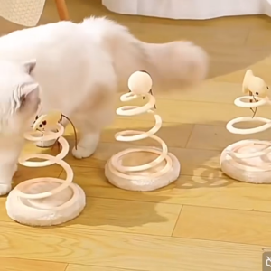 Cat teaser ไม้ล่อแมวตั้งพื้นไม้ตกแมวสปริงเกลียว  ของเล่น มินิมอล สุดละมุน บอลนิ่ม  เด้งดึ๋ง แบบสปริง น่ารักน่าเล่น -D21