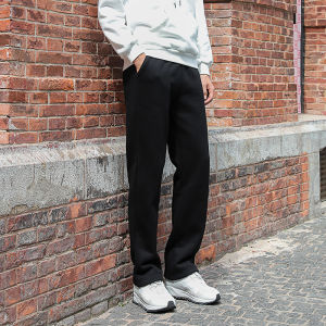 Thickened Fleece Mens Autumn Winter Straight Leg Loose Cotton Sports Pants Double Layer Casual Warm Outerwear Trousers