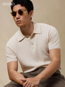 Vintage Style Business Polo Shirt for Men Knitted