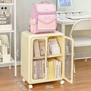 Dopamine Style Multi-layer Storage Cabinet For Books Students Desk Under Rolling Trolley