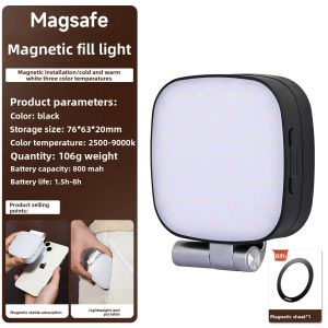 Magnetic Beauty Phone Fill Light | Built-in Makeup Mirror Foldable Portable Mini | For Selfie/Photo Universal for all Phones