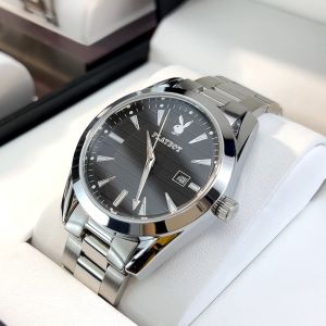 PLAYBOY นาฬิกาข้อมือผู้ชาย กันน้ำ แฟชั่น เรืองแสง ปฏิทิน นาฬิกาควอตซ์ สแตนเลส นาฬิกาลำลอง