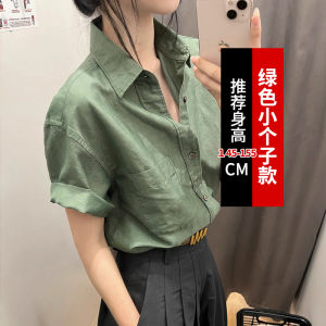French Style White Cotton and Linen Short-Sleeved Shirt Womens Summer Thin Small Loose Shirt Professional Commute Linen Tops