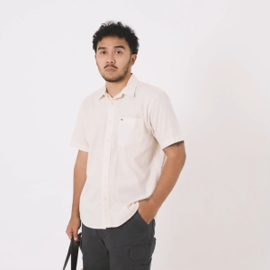 MGee Kemeja Lengan Pendek Ribstop Casual M gee Stanley C001 Cream