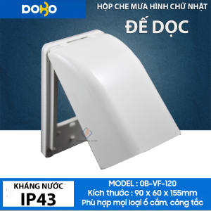 Hộp Chống Nước ổ cắm điện - Hộp Che Mưa cho ổ cắm điện âm tường hình vuông  và chữ nhật (Hàng Chính Hãng DoBo Korea - Loại Tốt - Kháng nước IP 44). Dùng được cho tất cả các hãng công tắc ổ cắm trên thị trường
