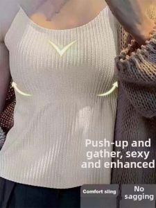 Spring Summer Slimming Long One-Piece Womens Bra Tank Top Inner Wear Base Layer Anti-Light White Versatile Bottoming Vest
