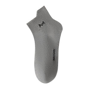 Miiow | Mens Summer Thin Cotton Socks Breathable Mesh Design Antibacterial Deodorant Sports Short Socks Pure Color 10 Pairs Pack