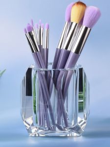 Premium Makeup Brush Storage Holder Glass Organizer for Bedroom Desktop Cosmetic Tool Rack Friend Gift Pen Holder Storage Shelf