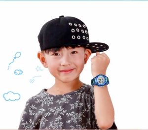Navy Blue Camouflage Kids Watch Sport LED Digital Watch Waterproof Luminous Watches For Student Boys Girls