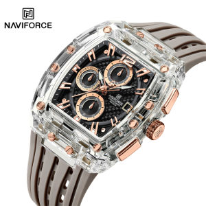 NAVIFORCE 7105 Fashion Chronograph Multi functional Quartz Watch Sport 5ATM Waterproof Silicone Mens Watch relogios masculino