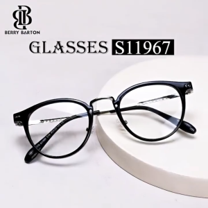 Kacamata TR S11967: Frame Bulat Metal Anti Radiasi Photocromic Fashion Pria Wanita