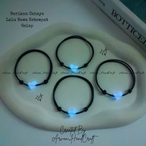 PROMO TERBARU..!!! Gelang Bentuk Love Glow In The Dark // Gelang Tali Anti Air Bentuk Love