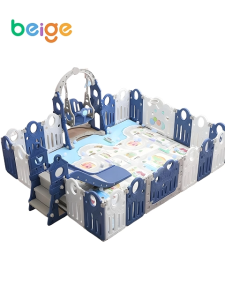 Foldable Playpen for Baby With Slide Swing Set Basketball Hoop Large Playground indoor&Outdoor Use