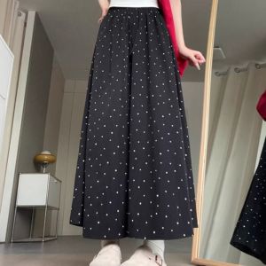 High Waist A-Line Skirt for Women Plus Size Casual Summer New Arrival Lightweight Ice Silk Wide Leg Pants Ideal for 18-24 Years Old