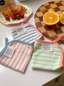 Pure Cotton Baby Towel Cute Striped Handkerchief Lovely Infant Saliva Towel Small Square Towel Dining Napkin Cute Cloth