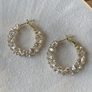 Sparkling Three-Dimensional Zircon Inlaid Geometric Circular Earrings Fashionable Jewelry For Womens Luxury Accessories