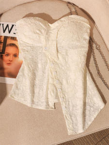 New Chinese Style Dyed Halter Top Womens Summer Slim Fit Sleeveless Outerwear Shoulder Pad Included Regular Length Pure Color