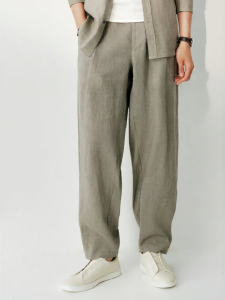 MIANXIANSHENG | 100 French Linen Tapered Pants Lightweight Old Money Style