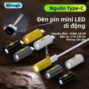 Đèn Pin LED Mini Sạc Lại Bằng USB C Móc Khóa Bỏ Túi Ánh Sáng Mạnh Dùng Cho Đi Bộ Đường Dài Ngoài Trời Cắm Trại Màu Trắng Vàng Đen Xám Đậm