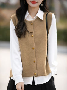 French Retro Style Knit Vest