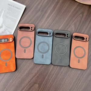 Ốp Điện Thoại Da Cổ Điển Có Nam Châm Dành Cho Google Pixel Tương Thích Với Sạc Không Dây Magsafe Vỏ Bảo Vệ Tương Thích Cho 10 9 8 7 Pro XL 10A 9A 8A 7A