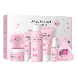 Bộ Dưỡng Da Sakura LAIKOU 8 Món - Serum Trắng Da Chống Lão Hóa Cấp Ẩm Cho Da Sáng Mịn Glass Skin Có Tặng Kẹp Tóc