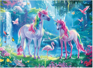 500/1000/1200Pcs Paper Puzzles for Princess Unicorns Jigsaw Puzzles for Bedroom Livingroom Challenging Family Activity Game