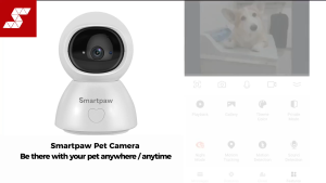 SMARTPAW Pet Camera Eyepet3 | 1080p Full HD + 360 Pan‐Tilt + Night Vision + 2-Way Audio for Cats & Dogs | microSD Recording | 1-Year SG Warranty