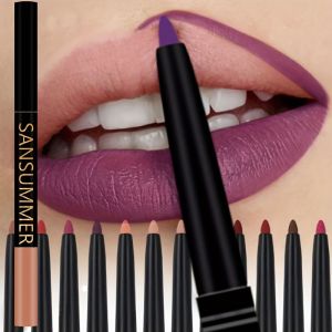 6-color Lipliner With Lip Brush Waterproof Sweat Resistant Velvet And Multi-color Lip Pencil Cosmetics