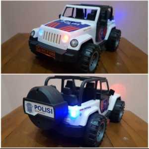 OBRAL LEBAY....MAINAN ANAK MOBIL JEEP POLISI (variasi lampu Disco dan music)