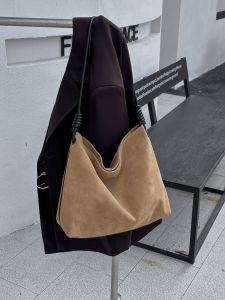 Genuine Grade Suede Leather Fashion Womens Shoulder Crossbody Bag Luxury Designer Brand Female Large Bag Fow Woman High Quality