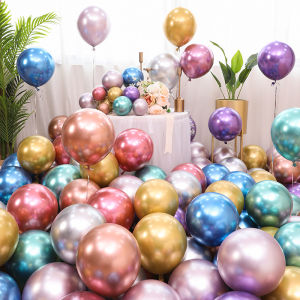 20pcs Chrome Metallic Balloons Set On Sale Party Supplies Christening Anniversary Glitter Balloon Set Girl Boy Baby Shower Decorations Design Latex Balloons Birthday Valentines Wedding Party Decoration Package Set Home Decor