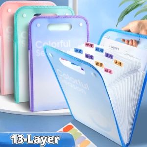 13-Layer Expanding File Folder Organizer A4 Paper Document Organizer Large Capacity File Handbag