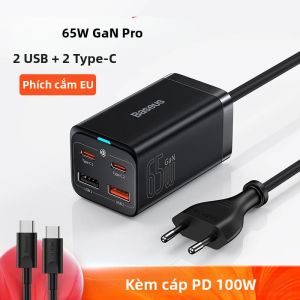 BASEUS | Baseus 65W GaN Sạc Để Bàn Laptop Nhanh Sạc 4 Trong 1 Adapter Dành Cho iPhone 14 13 12 Pro Max sạc Điện Thoại Xiaomi Samsung