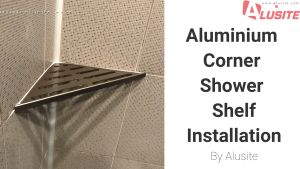 ชั้นวางอลููมิเนียม สำหรับเข้ามุมในห้องน้ำ ติดง่าย ไม่ต้องเจาะ - สีเงินเงา