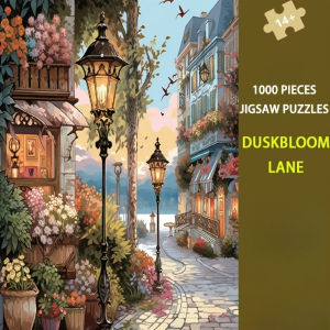 500/1000/1200/2000PCS Jigsaw Puzzle Beautiful Twilight Floral Street Scene For Adults Perfect For Quiet Evening Activity